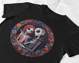 Jack and Sally Day of the Dead, T-Shirt