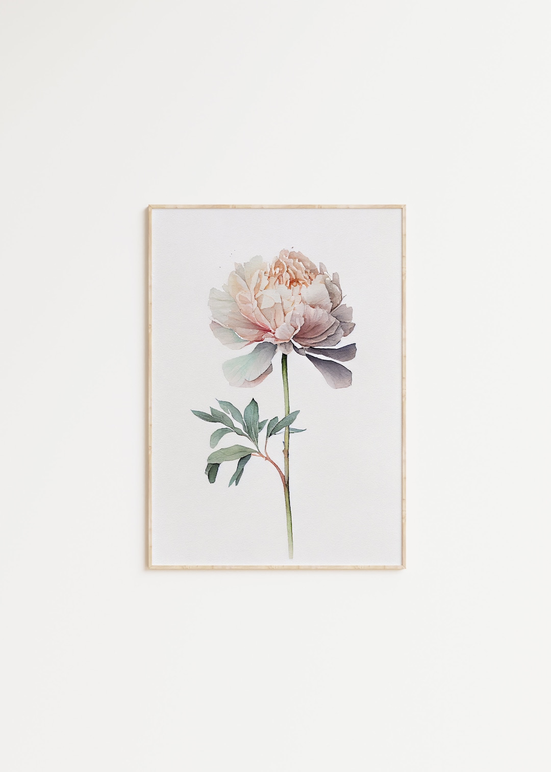 Minimalist Floral Watercolor Wall Art Print, Spring Gallery Wall Art