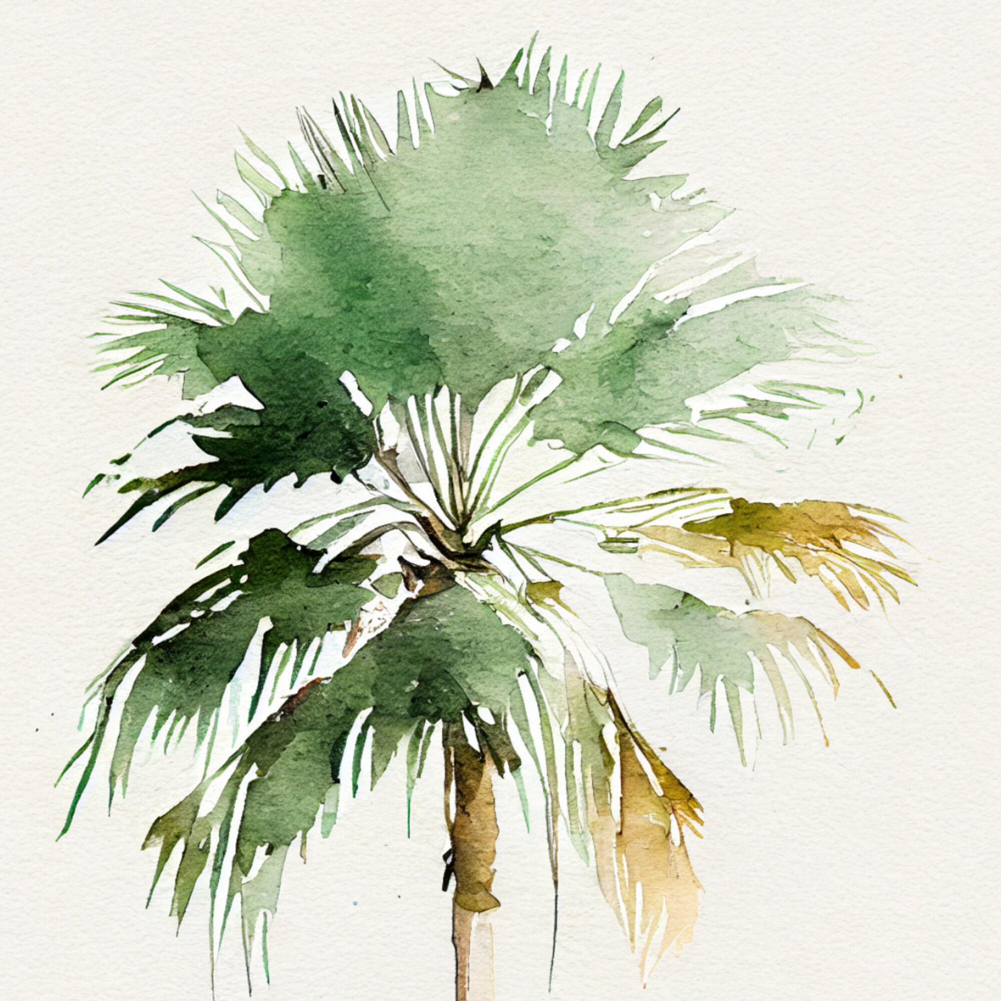 Visual Reference: Palm Tree Wall Art Print Palm Tree Watercolor Minimalist Tropical