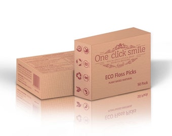 Paquete de 50 púas de hilo dental One Click Smile Eco