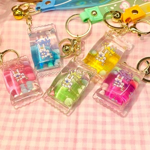 Milk Candy Liquid Keychain, Floating Oil Accessories/ Bag Charm, Pendant