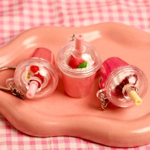 Milkshake | Mini Desserts Keychain | Mixed Fruity Drink Keychain | Bag Charm | Acrylic Keychain