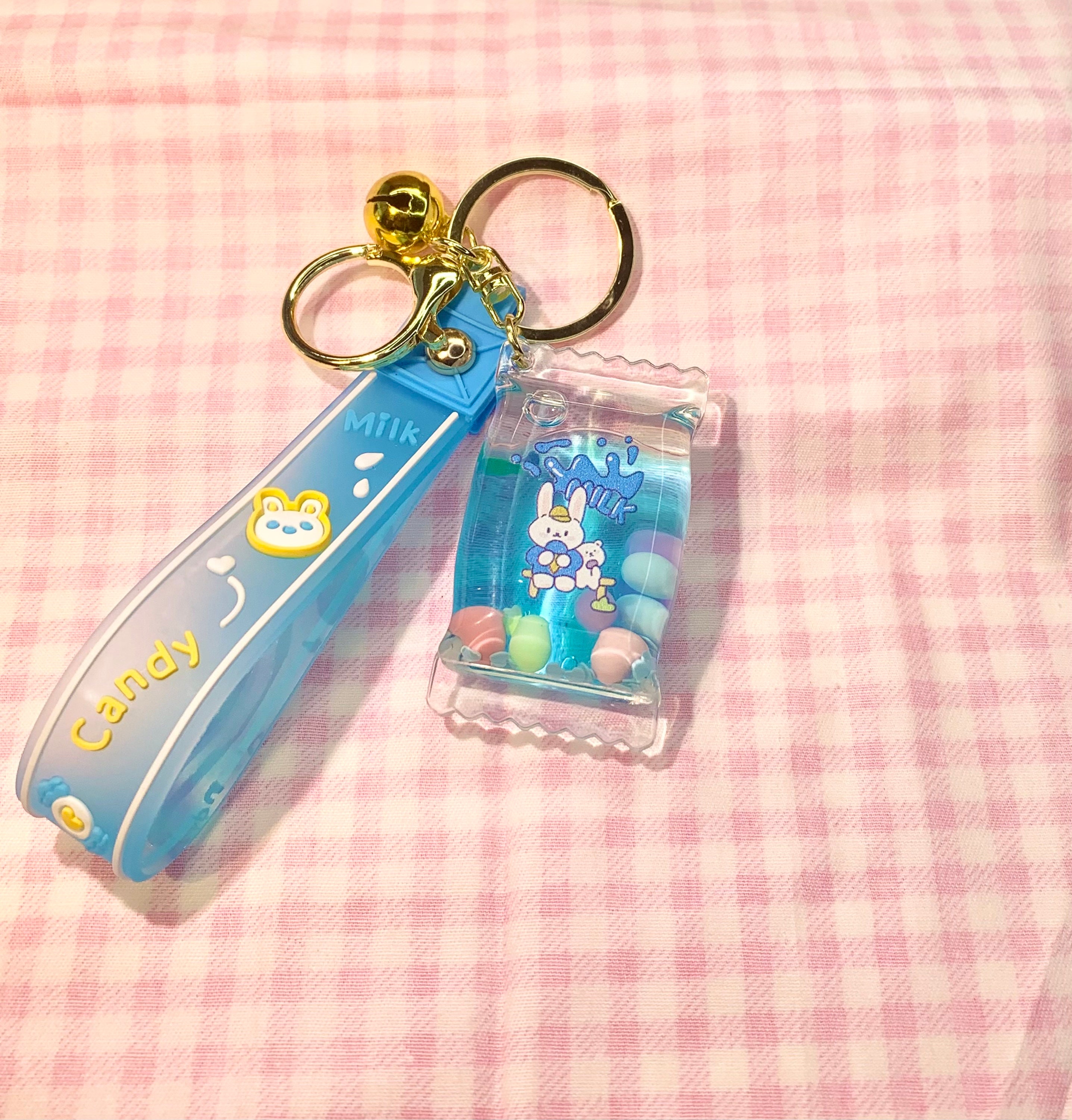 Milk Candy Liquid Keychain, Floating Oil Accessories/ Bag Charm ...