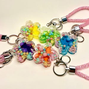 Sakura/Cherry Blossoms Liquid Keychain, Floating Oil Accessories/ Bag Charm, Pendant, Shaker/Stress Reducer