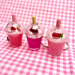 Milkshake | Mini Desserts Keychain | Mixed Fruity Drink Keychain | Bag Charm | Acrylic Keychain