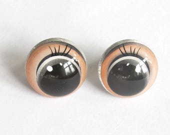 Round Plastic Safety Eyes for Toys and Dolls, Pink or Blue, 15mm