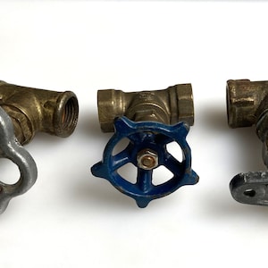 Válvula de agua industrial de latón con manija de metal, grifo soviético