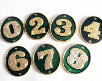 Vintage House Numbers, Metal Door Numbers, Retro Flat Numbers, Address Sign