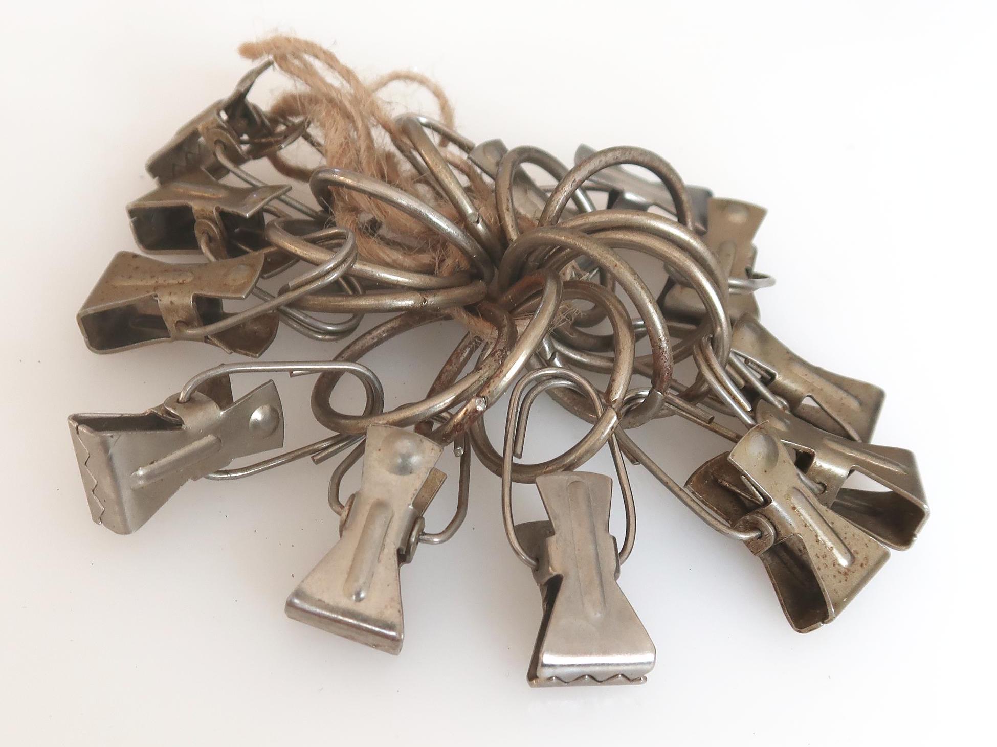 Vintage Metal Curtain Clips With Rings, Set of 15 - Etsy UK