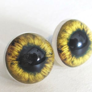 Doll Eyes 15 mm, Toy Safety Eyes, Yellow| Green Doll Cartoon Eyes