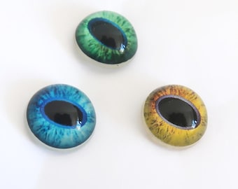 Ojos de plástico realistas para muñecas, ojos de seguridad estilo gato, 12 mm y 15 mm.