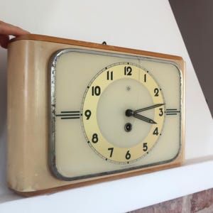 Mid Century Wall Clock PRIM, Vintage Wooden Clock, 1950s