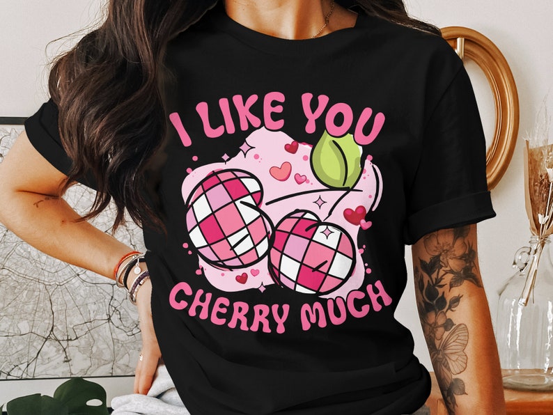Instant Download Cute Cherry Graphic PNG, I Like You Cherry Much ...