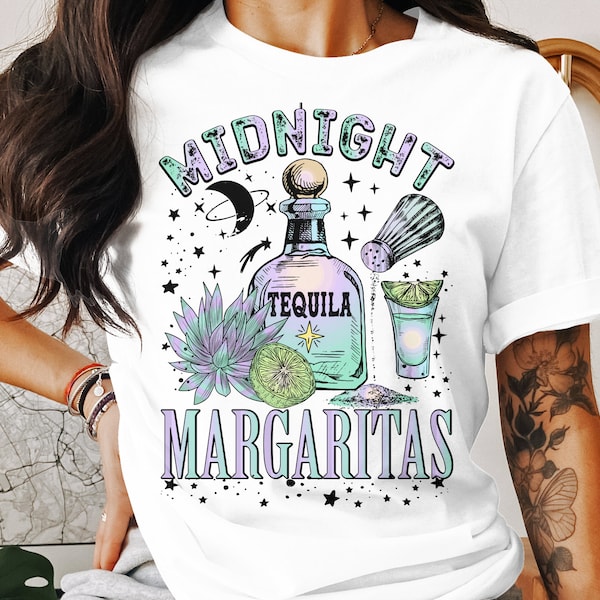 Midnight Margaritas Tequila Bottle Lime Succulent PNG, Instant Download Witchy Party Graphic, Moon Stars Cocktail Clipart, Digital File