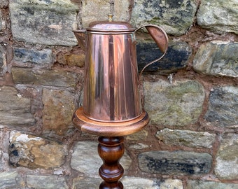 Superbe grande carafe à eau édouardienne en cuivre avec couvercle, décoration de cuisine vintage, c1901 - 1910