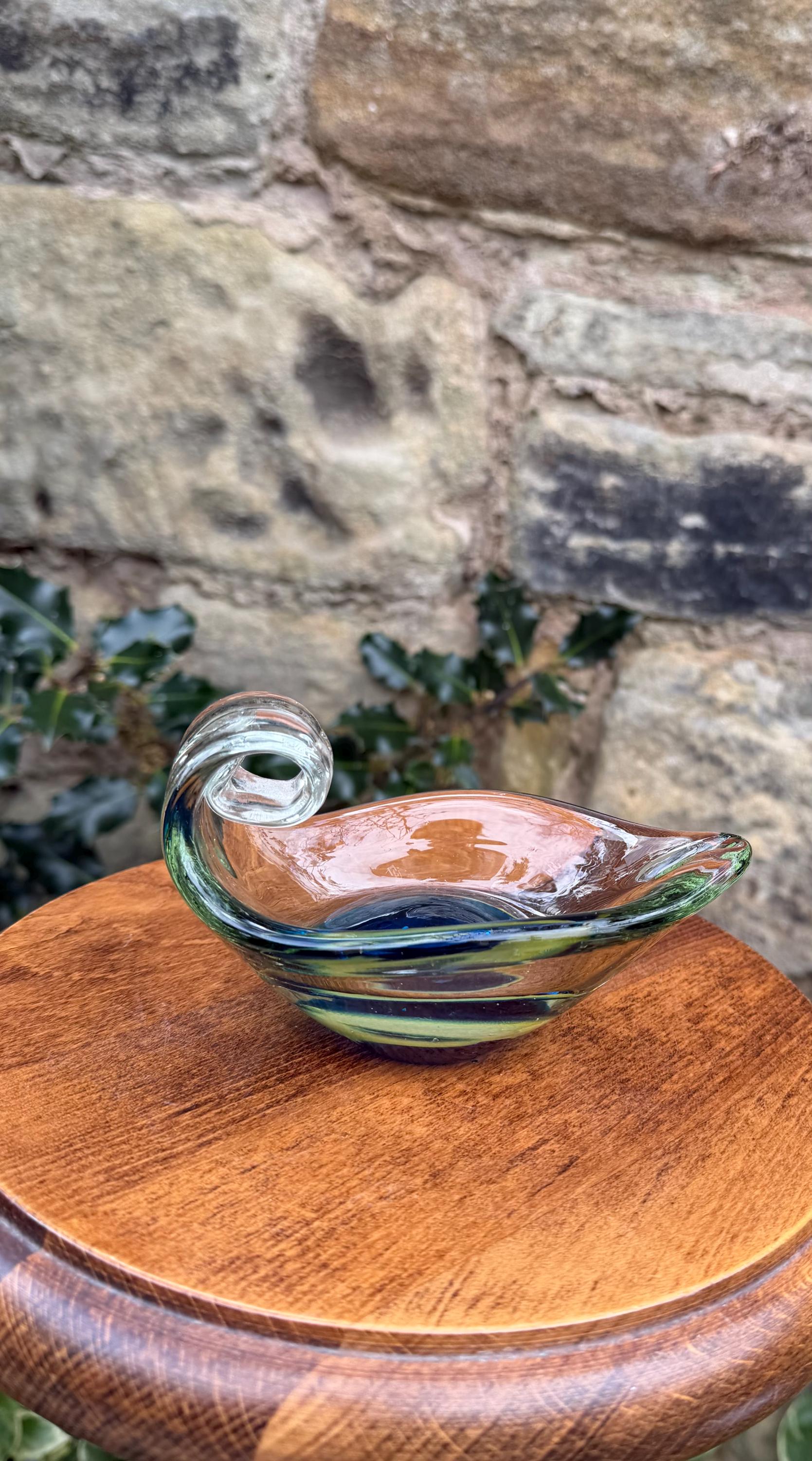 Vintage Mdina Malta Art Glass Tray Multicolor , New 8x13
