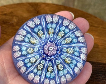 Beautiful Scottish Perthshire PP1 Millefiori Vintage Paperweight in Gorgeous Pastel Colours Pre 1978