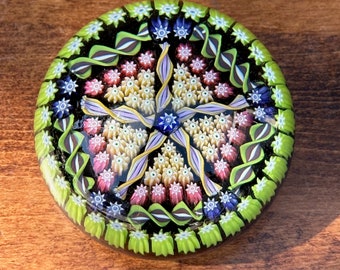 Beautiful Vintage Scottish Perthshire PP5 Millefiori Paperweight in Gorgeous Bright Colours 1972
