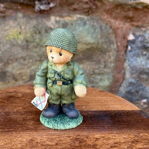 Vintage Cherished Teddies  "Great Friendships Make A Soldier Stand Tall", Collectable Teddies, 706930 2000.