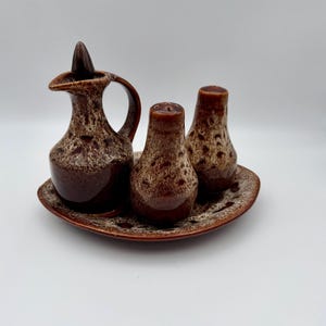 Fosters Pottery Cornwall Vintage Cruet Set