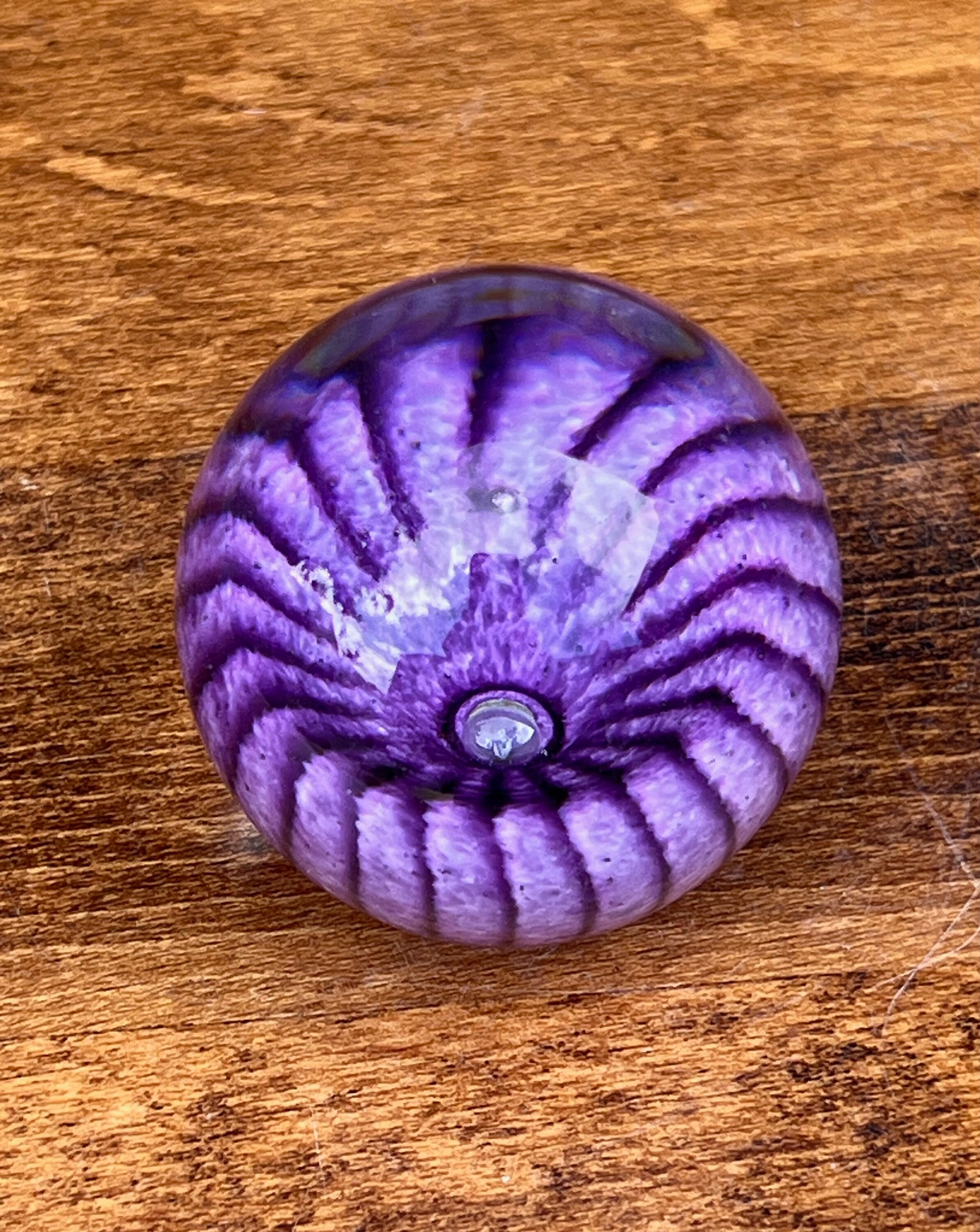 Miniature Purple Flower Glass Paperweight Glass Art Etsy