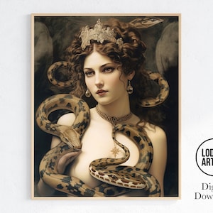 Goddess LILITH with Snakes Commercial Use Mesopotamian Mythology Mysticism Wicca Art Occult Dark Gothic Digital Download Printable #6