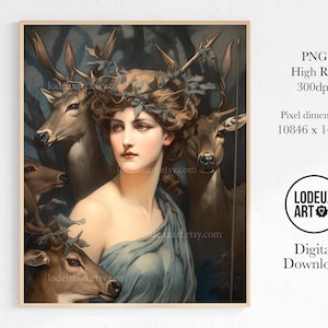 Artemis Diana Digital Wallpaper: Greek Goddess Art (Digital Download)