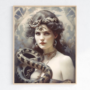 Goddess LILITH with Snake Mesopotamian Myths Jewish Folklore Mysticism Wicca Occult Dark Gothic Digital Download Printable Commercial Use #1
