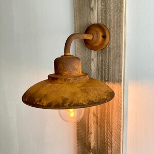 Handmade Rusty Outdoor Lamp 110V / 220V with Optional Protective Coating image 2