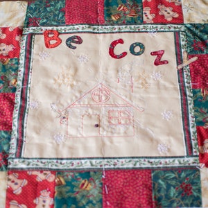 Be Cozy Christmas Stitchery for Christmas Quilt