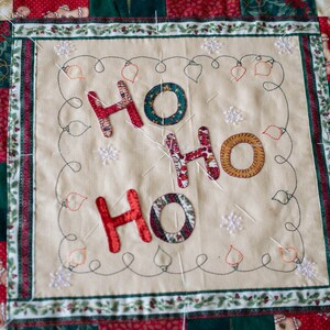 Christmas stitchery &quot;HO HO HO&quot; for Christmas quilt