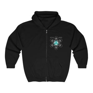 Badass Starseed, Starseed Hoodie, Star Seed Hoodie, Spiritual Hoodie, Metatrons Cube Unisex Heavy Blend Full Zip Hooded Sweatshirt