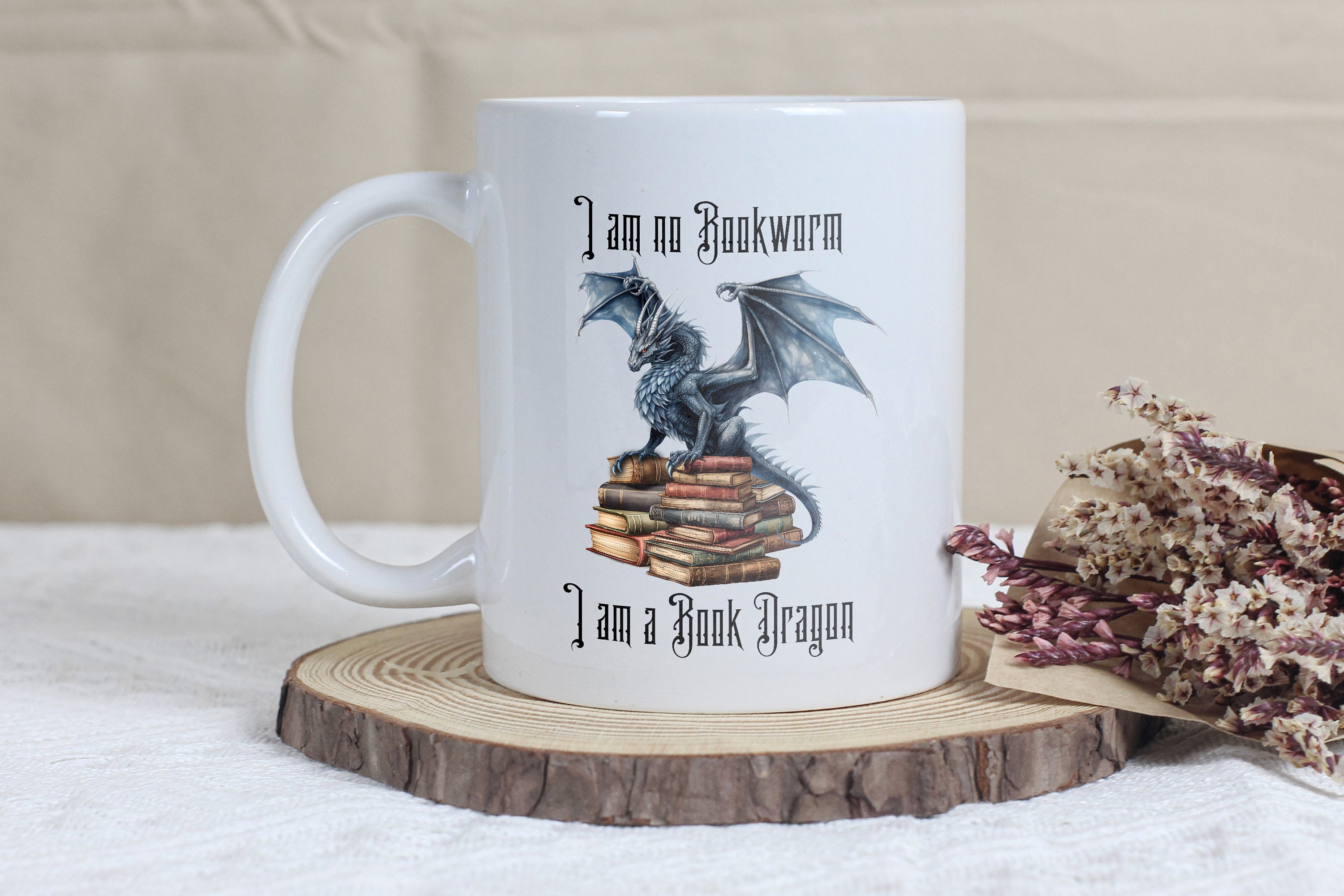 je ne suis pas un rat de bibliothèque, je livre dragon vintage fantasy book lovers mug, cadeau unique pour les membres du club lecture, mug à
