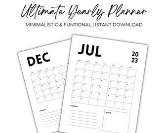 2023 2024 Ultimate Yearly Planner | 2023 2024 Calendar | Printable Planner | Istant Download