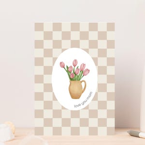 Tarjeta floral personalizada para el Día de la Madre / Tarjeta de regalo única para mamá 2025 / Temática floral de granja / Tarjeta de felicitación digital ecológica personalizada