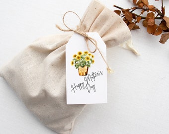 Muttertagskarte | Geschenkanhänger | Mama Geschenk | Blumenkarte | Druckbare Vorlage | Botanische | Sofortdownload | Feiern | Sonnenblumen
