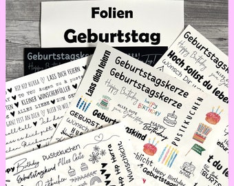 Kerzentattoo GEBURTSTAG, diverse Folien zur Auswahl, Kerzenfolie, Wasserschiebefolie, Kerzensticker, Happy Birthday, -weitere im Shop!