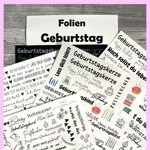 Kerzentattoo GEBURTSTAG, diverse Folien zur Auswahl, Kerzenfolie, Wasserschiebefolie, Kerzensticker, Happy Birthday, -weitere im Shop!