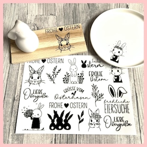 Rub-On I Rubon, RANDLOS, OSTERN XL, A5, schwarz, Rubon, Rub Ons, z.B. f. Raysin / Keraflott, Osterhase, Ostern, -weitere im Shop!
