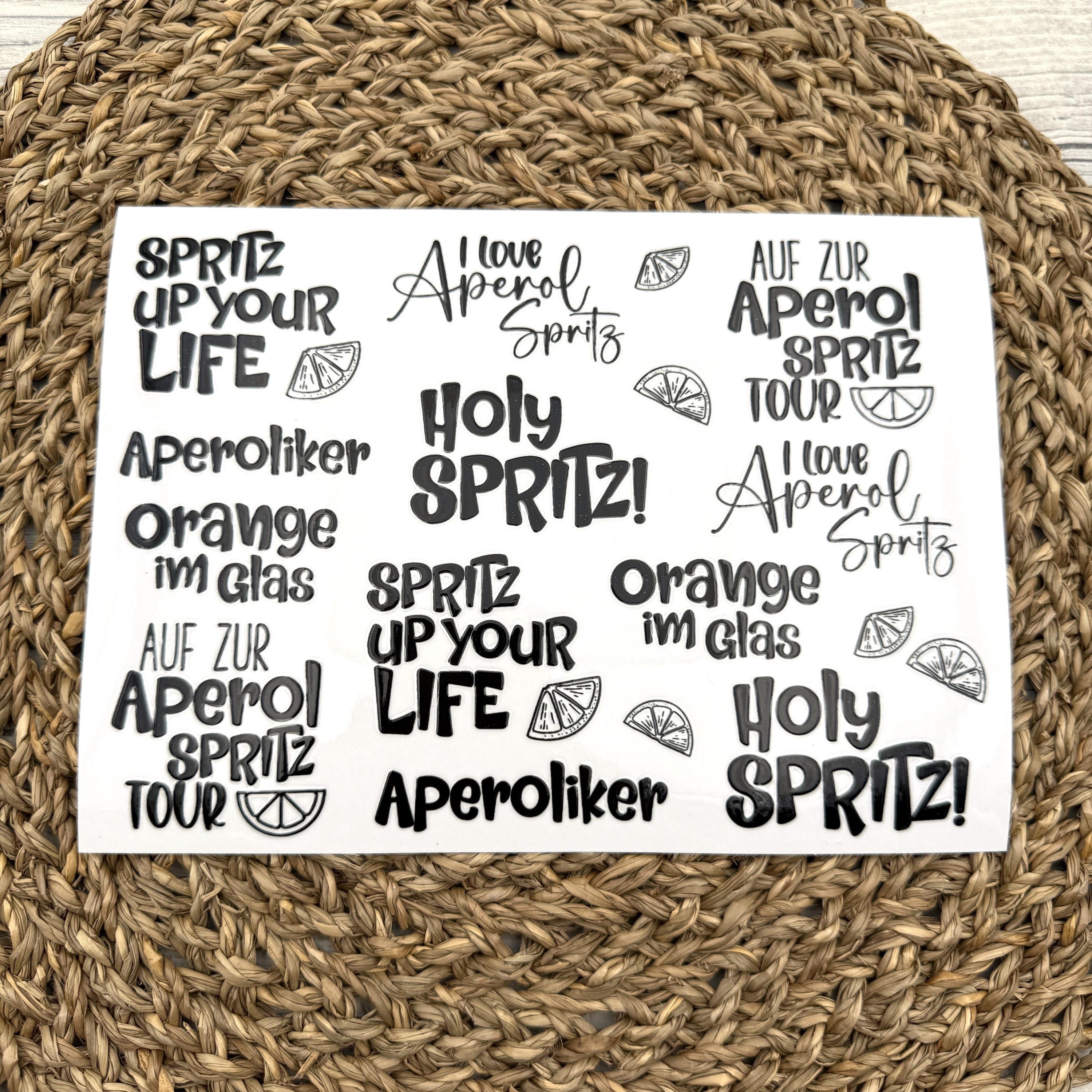 Rubon, Rub-On, APEROL SPRITZ, randlos, A5, schwarz o. weiß, Rubon, Rub Ons, Aperol, Spritz, Aperol-Spritz, Holy Aperol, weitere im Shop!