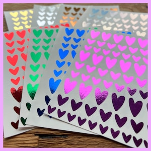 Kerzenfolie METALLIC, HERZEN, A6, Wasserschiebefolie, Kerzentattoo, für Stabkerzen etc., Herz, Heart, Liebe, -weitere im Shop!