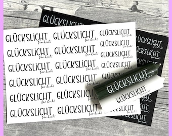 Kerzenfolie GLÜCKSLICHT FÜR DICH, weiß o. schwarz, A5, Wasserschiebefolie, Kerzentattoo, Kerzensticker, Glück, Glückslicht -weitere im Shop!