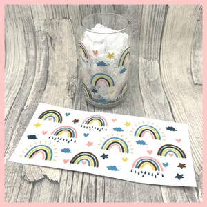 Rub-On I Rubon, RANDLOS,  REGENBOGEN-Glas, Gr. XL, Rubon auf Glas etc., Regenbogen, Rainbow -weitere im Shop!