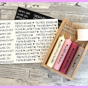 Kerzenfolie NIMM DIR... WEIHNACHTSEDITION, weiß o. schwarz, A5, Wasserschiebefolie, Kerzentattoo, Mitbringsel, Geschenk -weitere im Shop!