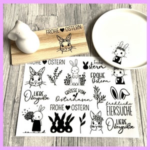 Rub-On I Modern, RANDLOS, OSTERN XL, A5, schwarz, Rubon, Rub Ons, z.B. f. Raysin / Keraflott, Osterhase, Ostern, -weitere im Shop!