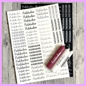 Kerzenfolie PUSTEKUCHEN XS, weiß o. schwarz, A4, Wasserschiebefolie, Kerzentattoo, speziell für kurze (kleine) Stabkerzen, -weitere im Shop!