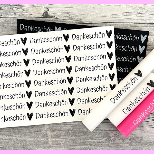 Kerzenfolie DANKESCHÖN, weiß o. schwarz, A5, Wasserschiebefolie, Kerzentattoo, Kerzensticker, Danke, Vielen Dank, Geschenk-weitere im Shop!