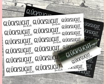 Kerzenfolie GLÜCKSLICHT FÜR DICH, schwarz, weiß, Sonderfarben, A5, Wasserschiebefolie, Kerzentattoo, Kerzensticker, Glück, Glückslicht, etc.