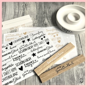 Rub-On I Rubon, RANDLOS, HAPPY PLACE, A5, schwarz, weiß o. sand, Rubon, Rub Ons, z.B. f. Raysin / Keraflott, Home sweet Home, Hygge