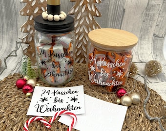Rub Ons  Adventskalender, 24 KÜSSCHEN BIS WEIHNACHTEN, schwarz, weiß,, Rub-On, RubOn, Adventskalender basteln, zum Advent, Rub On Sticker